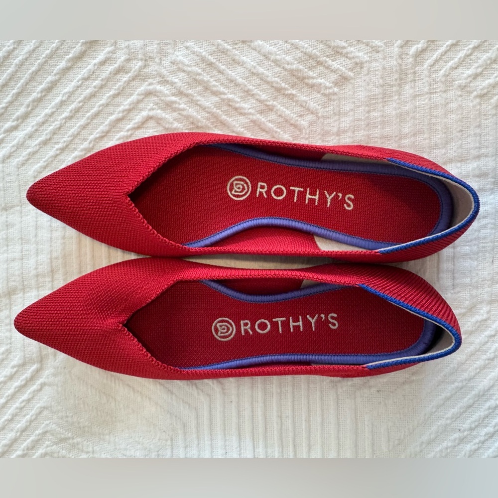 Rothy’s The Point flats bright red